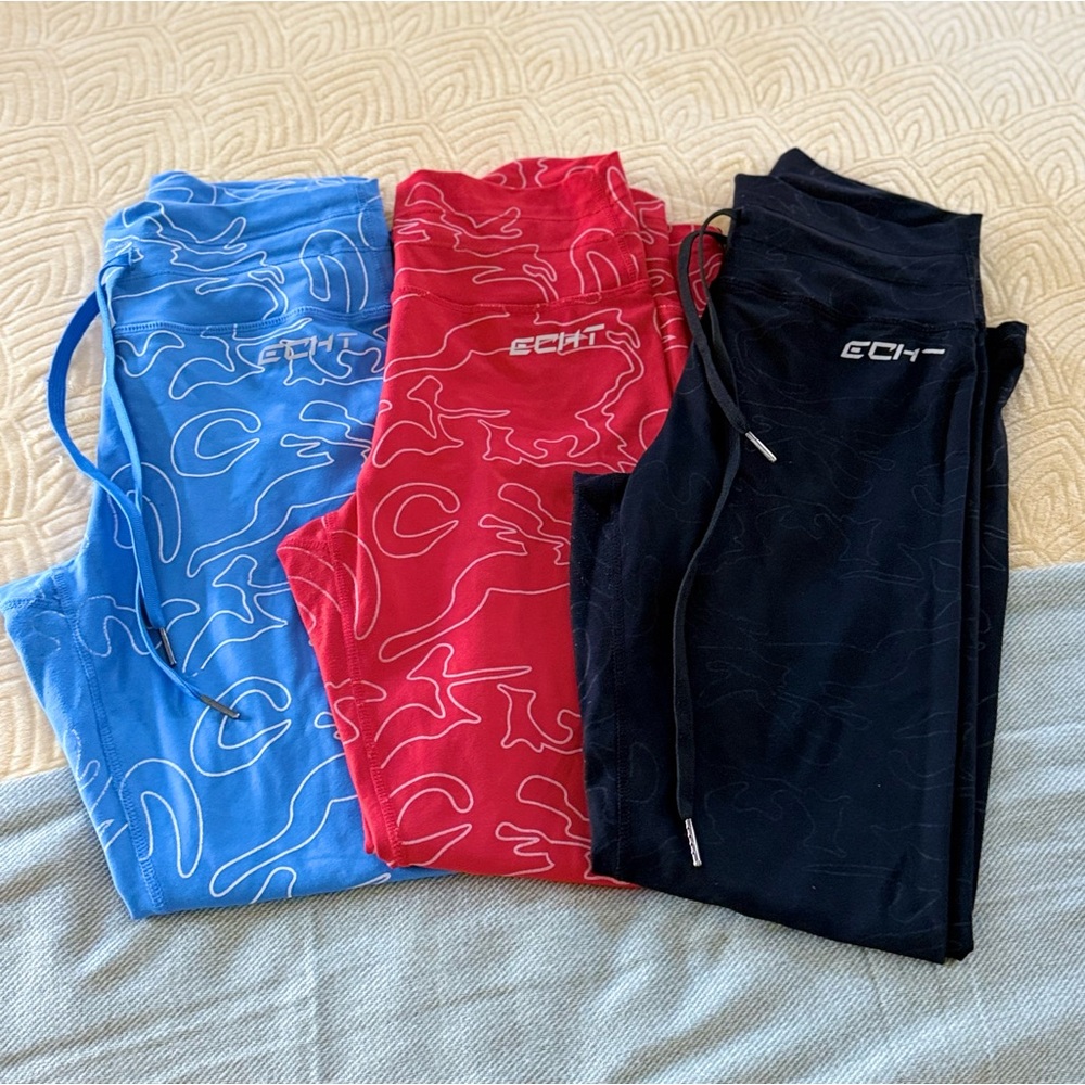 ECHT leggings bundle - Blue, Red, and Black